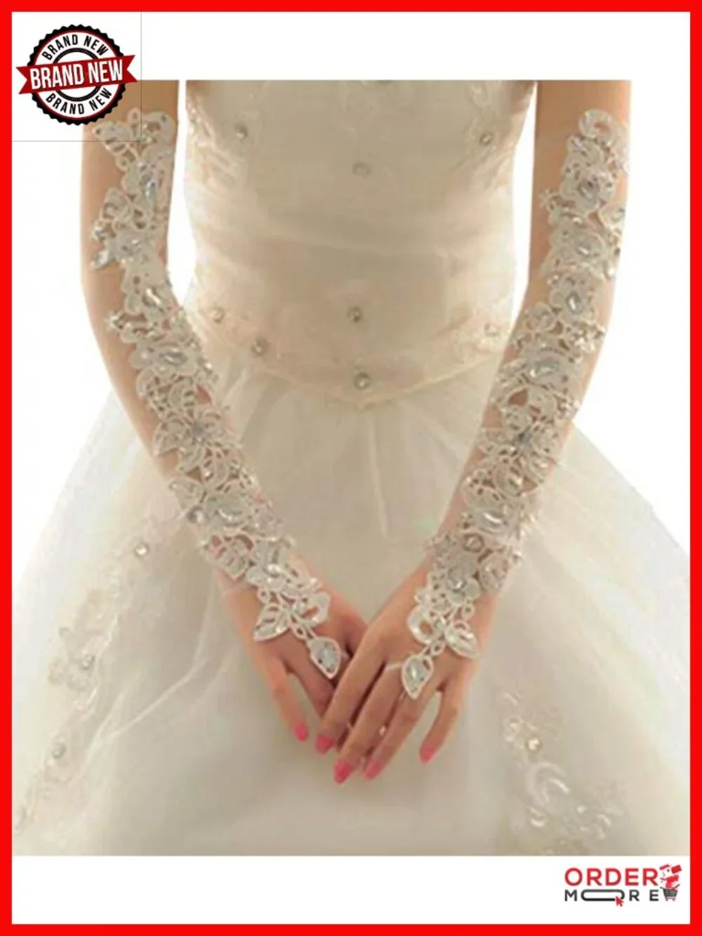 Exquisite White Lace Wedding Gloves Bride Bridal Dress Accessories